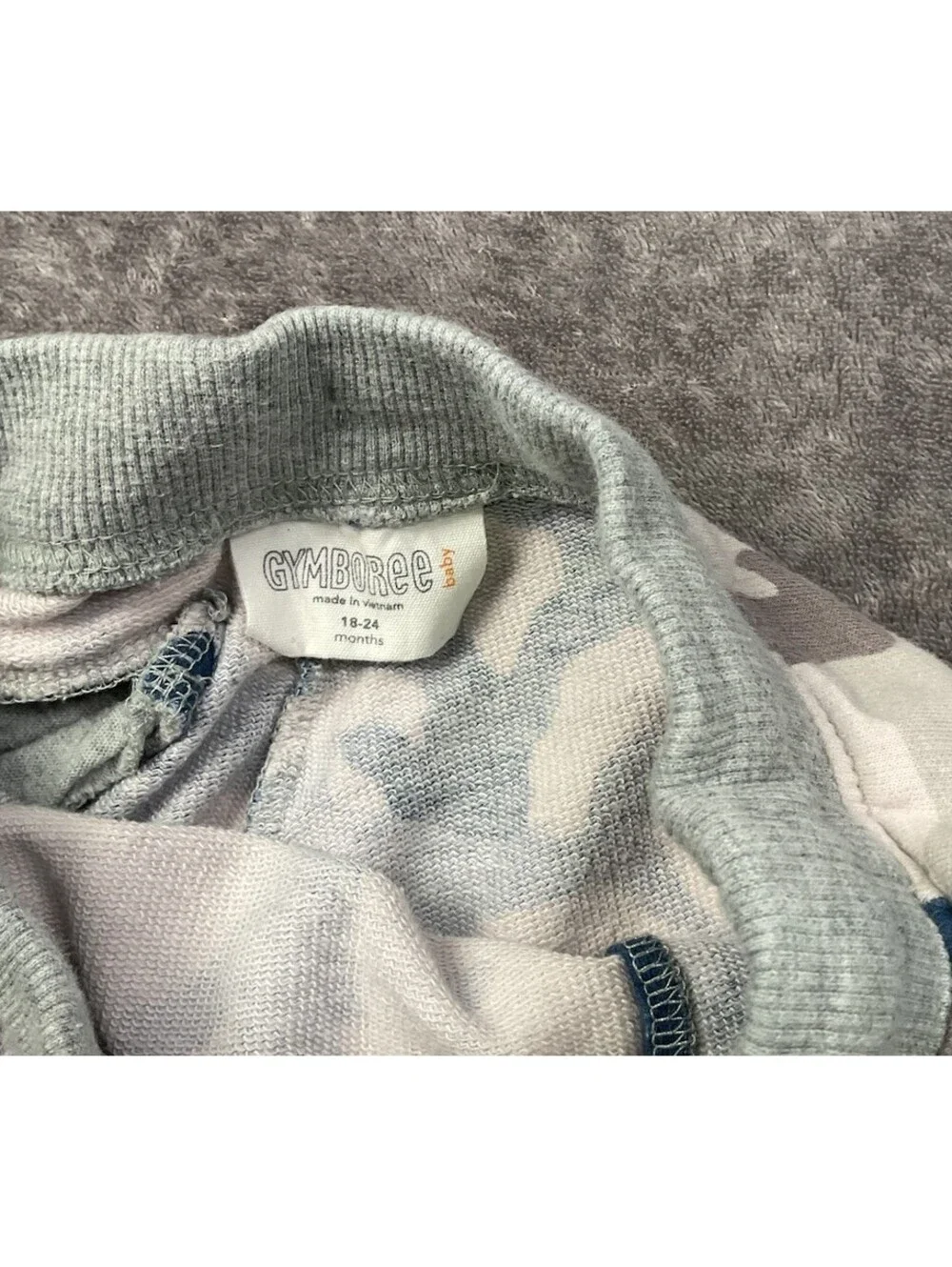 Gymboree Camo Knit Shorts 18-24 Months Blue Green Gray Pull On Drawstring Pocket